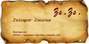 Zsingor Zsuzsa névjegykártya